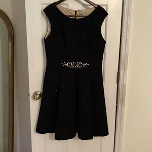 Eliza J black sparkly fit and flare dress 14